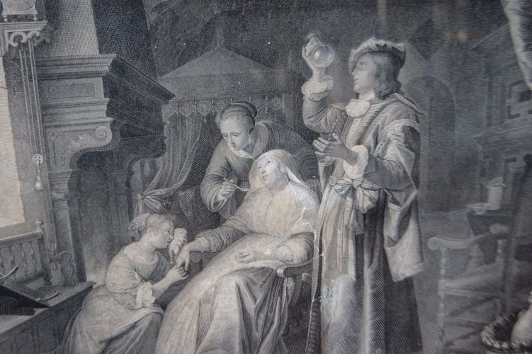 Stampa francese del 1800 "La femme Ludropique"-photo-2