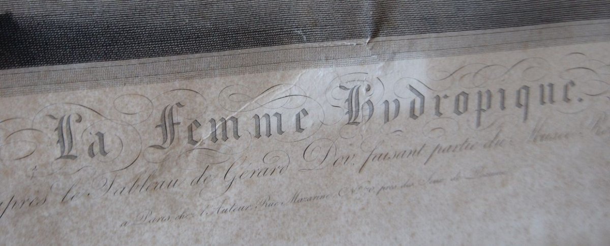 Stampa francese del 1800 "La femme Ludropique"-photo-4