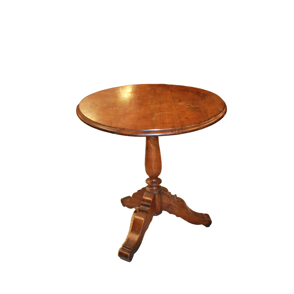Tavolino circolare da salotto in noce del 1800