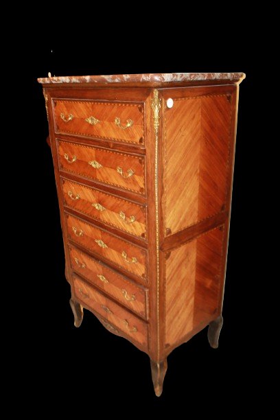 Settimino Francese stile Transizione di metà 1800 in bois de rose-photo-1