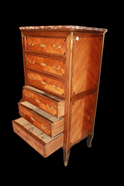 Settimino Francese stile Transizione di metà 1800 in bois de rose-photo-3
