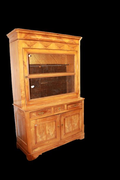 Grande Credenza Luigi Filippo in Legno di Mogano Biondo XIX secolo-photo-1