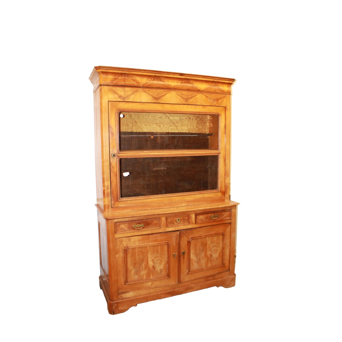 Grande Credenza Luigi Filippo in Legno di Mogano Biondo XIX secolo