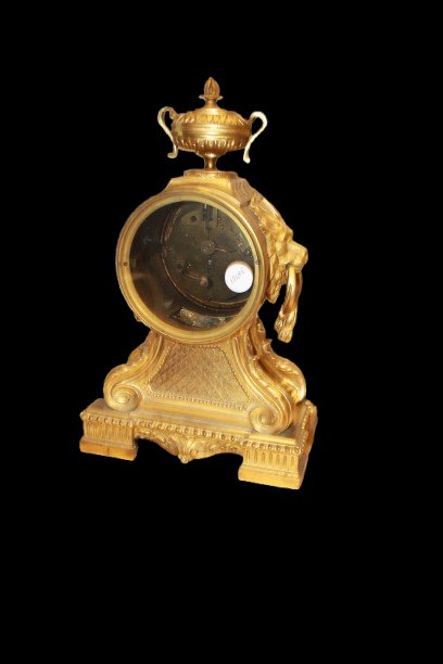 Raffinato orologio da camino francese in bronzo dorato al mercurio-photo-3