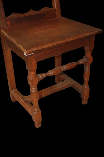 Gruppo di 4 Sedie Rustiche Francesi di fine 1800 in legno di Rovere-photo-4