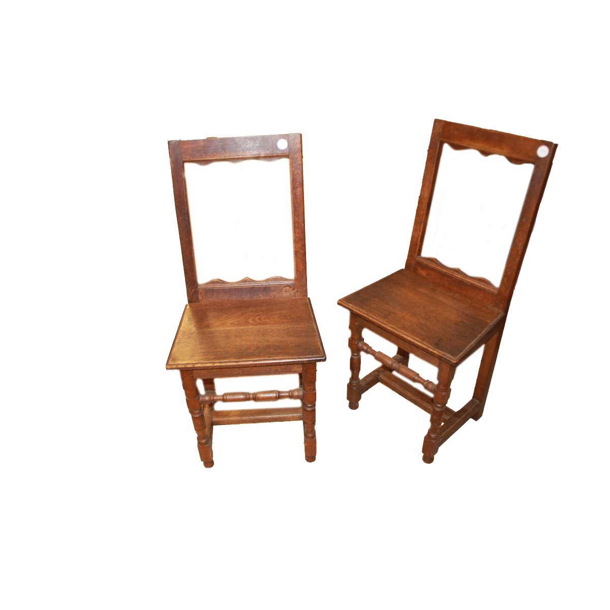 Gruppo di 4 Sedie Rustiche Francesi di fine 1800 in legno di Rovere