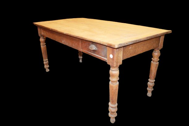Tavolo da lavoro francese antico di fine 1800 in legno di ciliegio-photo-3