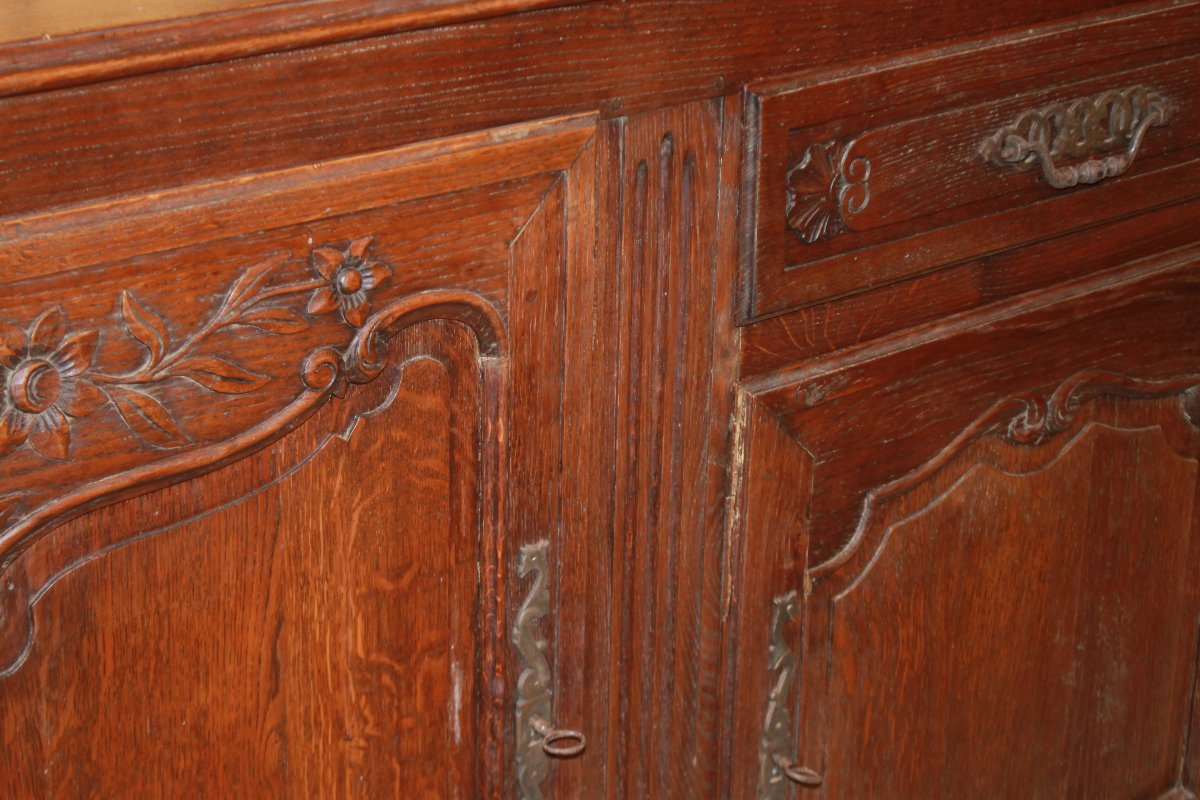credenza francese Provenzale della seconda metà del 1800 in legno massello di rovere-photo-2
