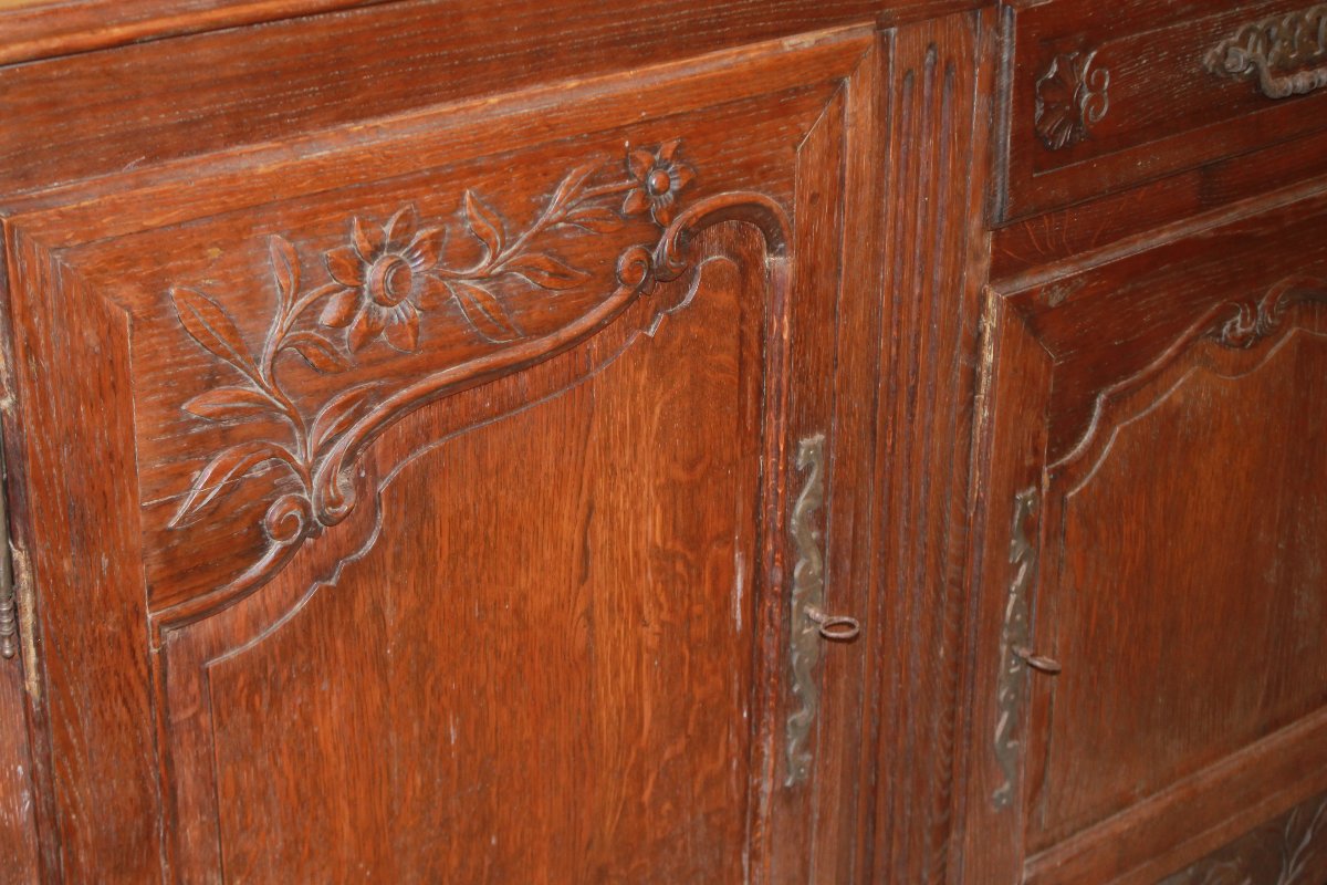 credenza francese Provenzale della seconda metà del 1800 in legno massello di rovere-photo-3