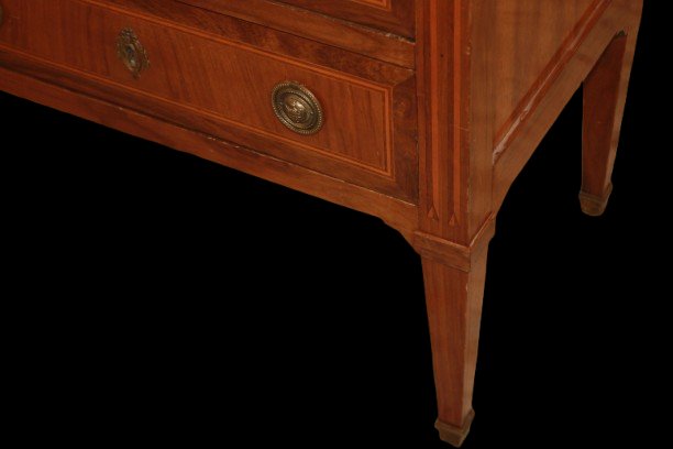 Comoncino Francese Stile Luigi XVI in legno di Mogano-photo-3