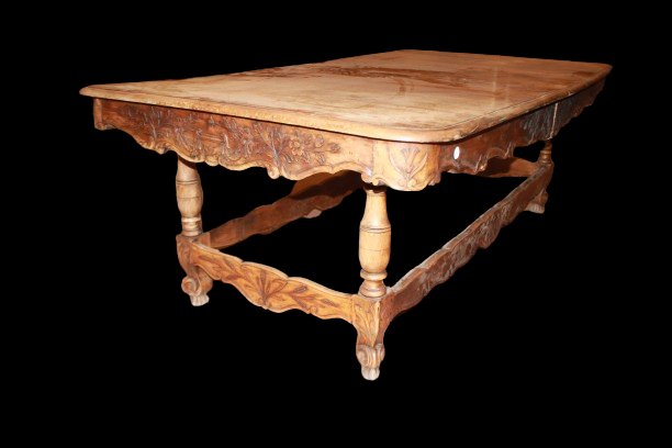 Grande Tavolo Provenzale Rettangolare Allungabile del 1800 in legno di Noce-photo-2