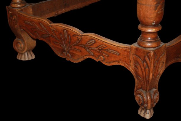 Grande Tavolo Provenzale Rettangolare Allungabile del 1800 in legno di Noce-photo-2