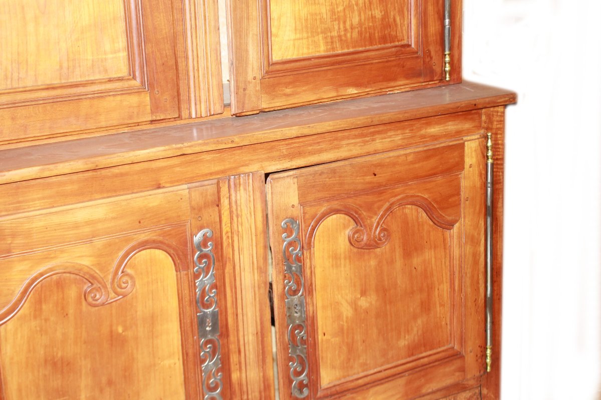 Credenza a doppio corpo di area Provenzale realizzata in legno di ciliegio-photo-3