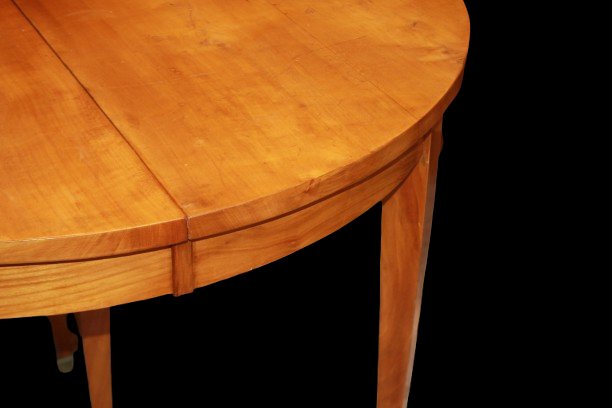 Tavolo ovale antico in legno di betulla Nord Europa-photo-2