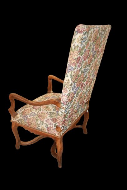 Grande Poltrona Seggiolone Francese XIX secolo con Tessuto Gobelin-photo-4