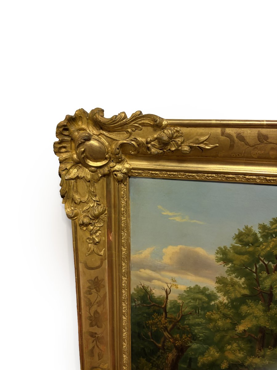 Paesaggio rurale francese con pastori e gregge – metà 1800-photo-4