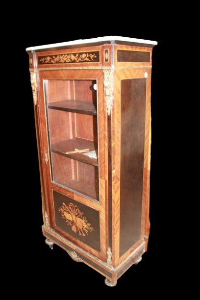 Vetrina francese Napoleone III in palissandro ed ebano XIX secolo-photo-1