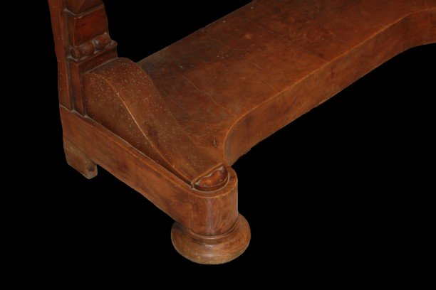 Consolle Impero del XIX secolo in mogano con piano in marmo nero, metà 1800-photo-3