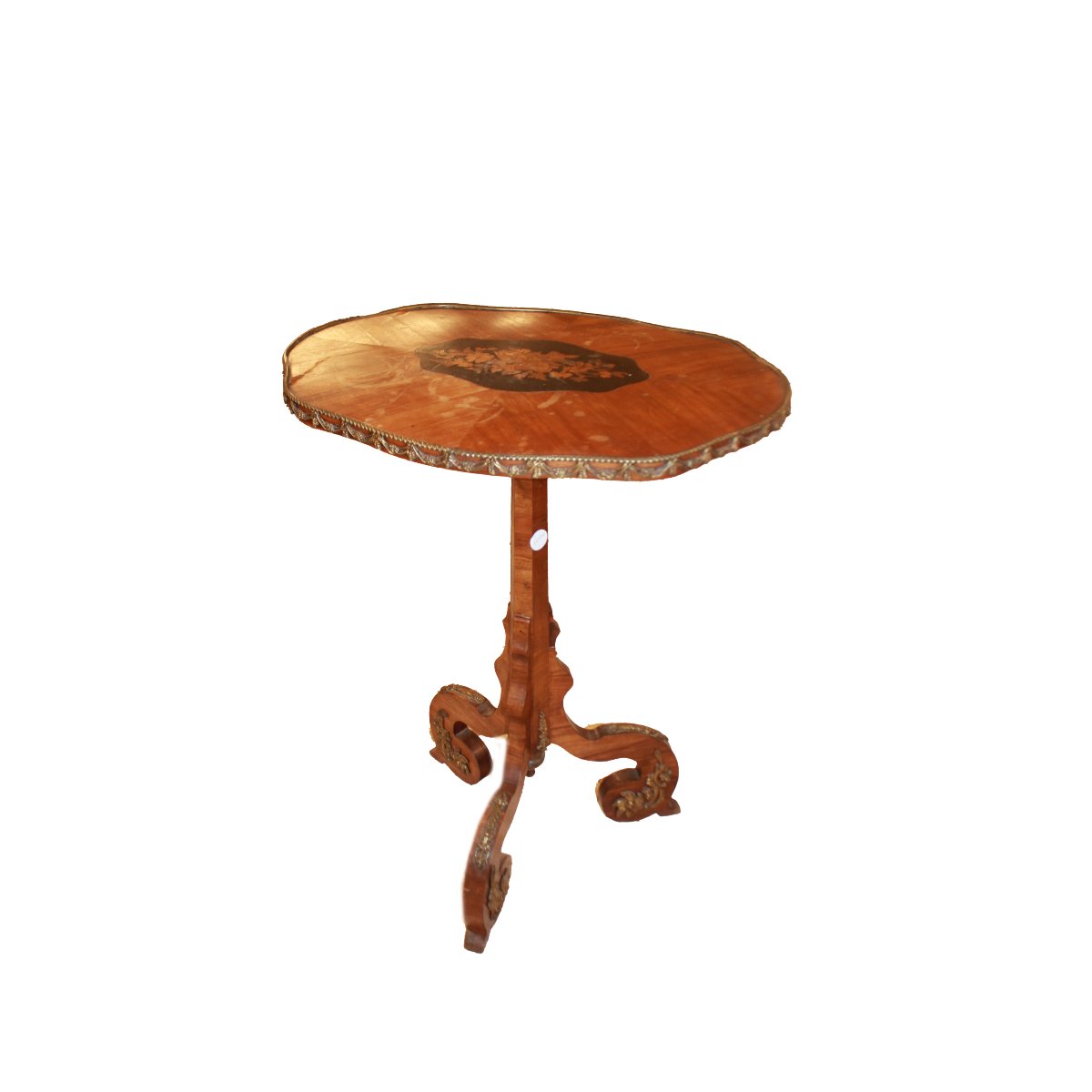 Tavolino francese a vela in bois de rose, stile Luigi XV, seconda metà del XIX secolo
