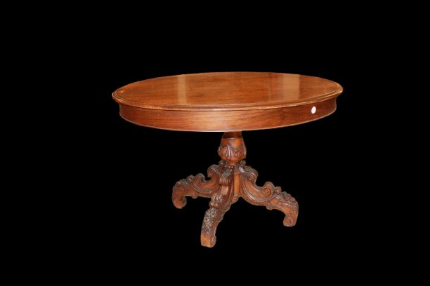 Tavolo da salotto ovale francese, stile Luigi Filippo, in legno di noce, metà XIX secolo-photo-4