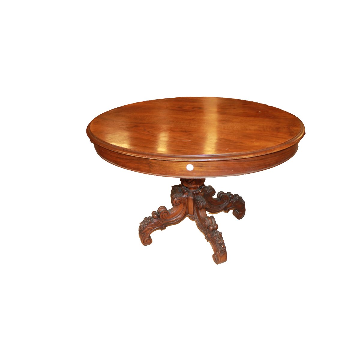 Tavolo da salotto ovale francese, stile Luigi Filippo, in legno di noce, metà XIX secolo