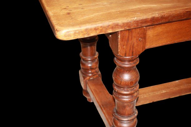 Tavolo da refettorio francese, fine ‘800 – Rovere massello con gambe tornite-photo-2