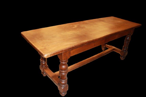 Tavolo da refettorio francese, fine ‘800 – Rovere massello con gambe tornite-photo-4