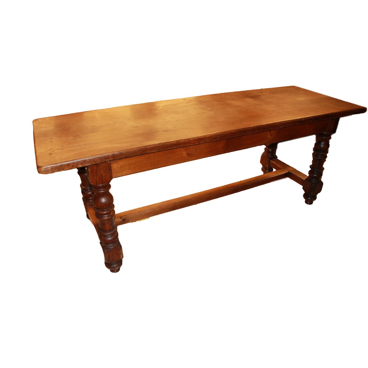 Tavolo da refettorio francese, fine ‘800 – Rovere massello con gambe tornite
