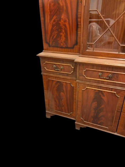Elegante bookcase inglese in mogano, risalente all’inizio del Novecento-photo-3