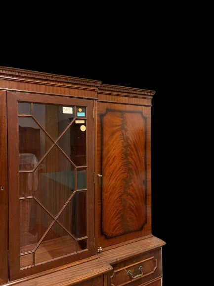 Elegante bookcase inglese in mogano, risalente all’inizio del Novecento-photo-4