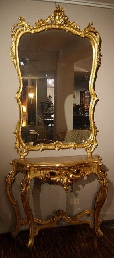 Salon Français 10 Pièces De Style Louis XV 1800 En Bois Doré à La Feuille d'Or avec fauteuils et canapé