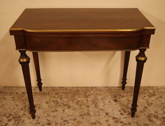 Table à Jeux Française Des Années 1800 De Style Louis XVI En Palissandre-photo-2