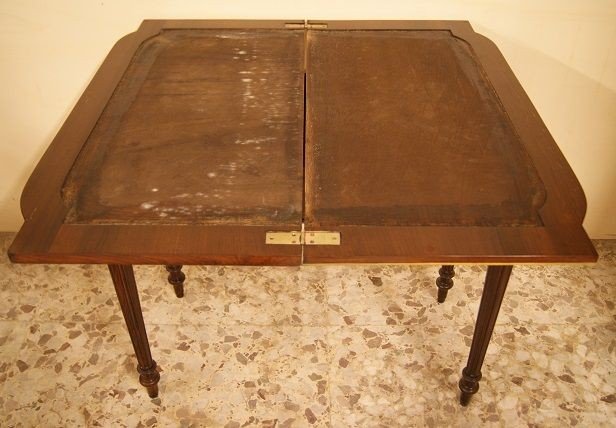 Table à Jeux Française Des Années 1800 De Style Louis XVI En Palissandre-photo-3