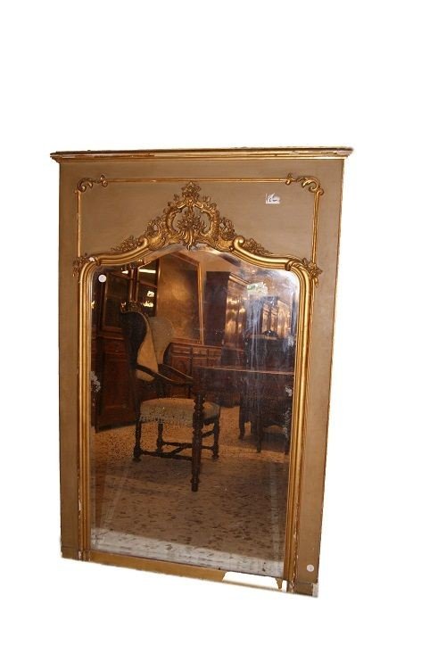  Grand Miroir Miroir De Cheminée Trumeaux De Style Louis XV Des Années 1800, Doré