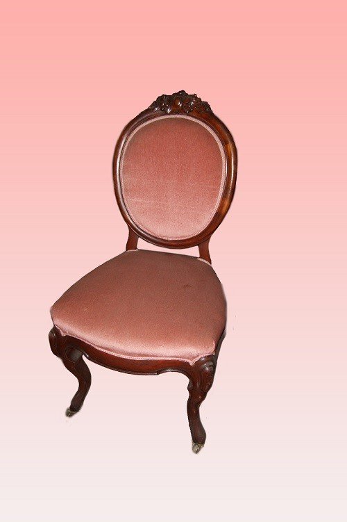 Suite De 8 Chaises De Style Louis Philippe En Acajou Des Années 1800-photo-2