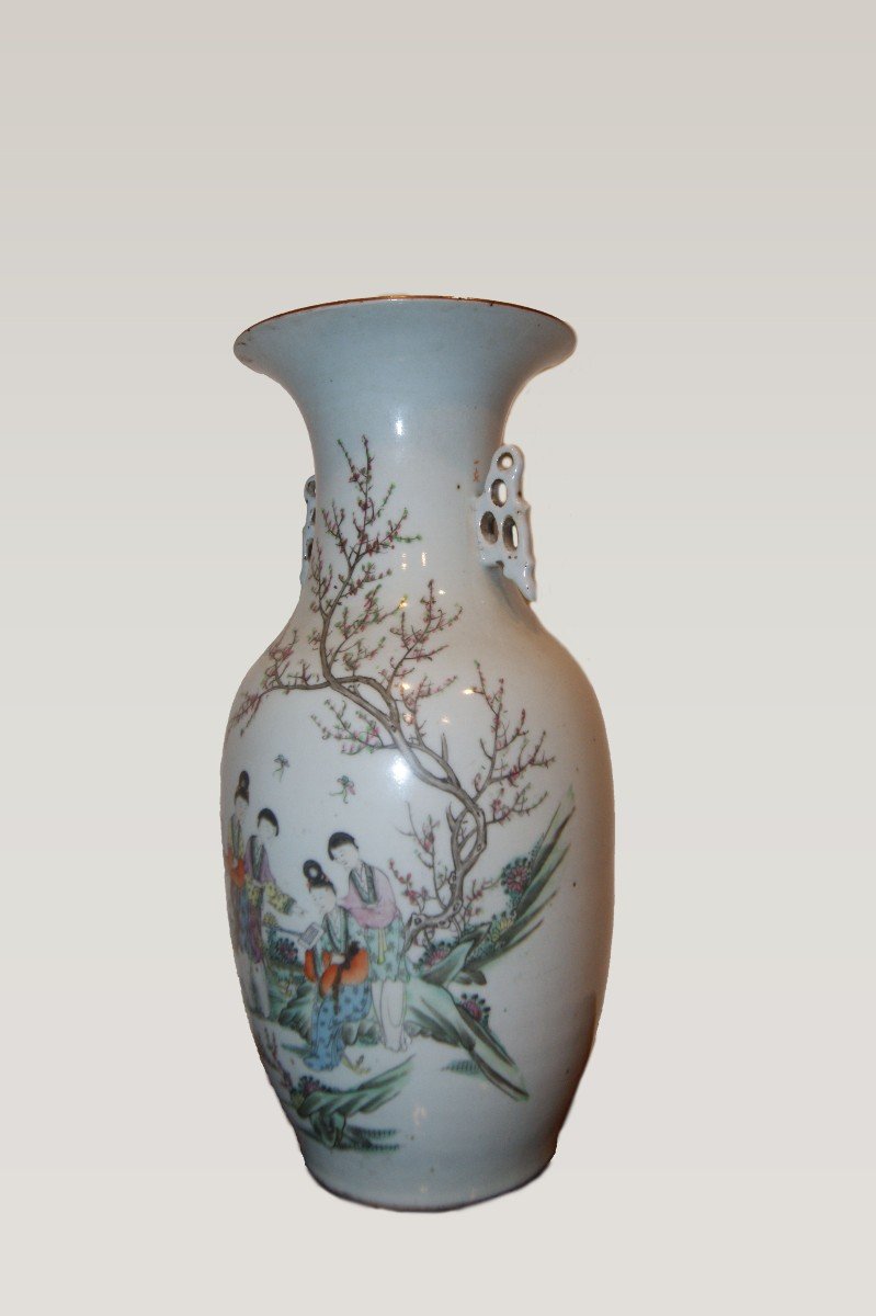 Vase En Porcelaine De Chine Des Années 1800 Aux Personnages-photo-2