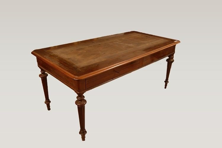 Elégant Bureau Louis Philippe En Acajou De 1800 Français-photo-3