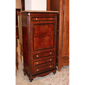 Secretaire Francese stile Luigi Filippo del 1800 in radica di Maples