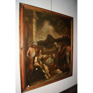 Olio su tela Italiano del 1600 raffigurante "Cristo trascinato al pretorio 