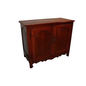 Piccola credenza provenzale alta a due porte del 1800 in legno di ciliegio