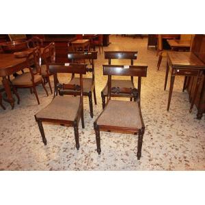 Gruppo di 4 sedie Stile Regency in legno di mogano