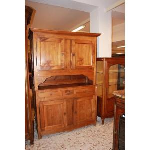 Grande credenza doppio corpo italiana Piemontese della prima metà del 1800, stile Direttorio