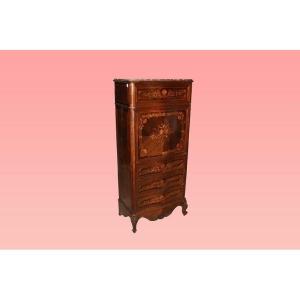 Bellissimo secretaire francese della prima metà del 1800, stile Transizione, in elegantissimo 