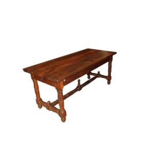 Tavolo rustico francese della seconda metà del 1800 in legno di noce
