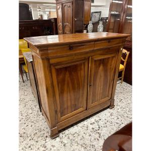 Credenza Francese Stile Luigi Filippo in Legno di noce XIX secolo con 2 ante e 2 cassetti