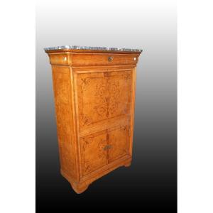 Stupendo secretaire francese della prima metà del 1800, stile Carlo X, in legno frassino 