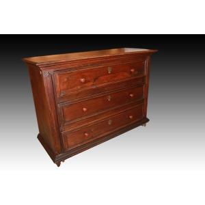 Canterano cassettone italiano Lombardo Veneto di fine 1600 inizio 1700 in legno di noce