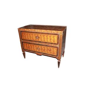 Magnifico cassettone italiano Piemontese della seconda metà del 1700, stile Luigi XVI, in legno