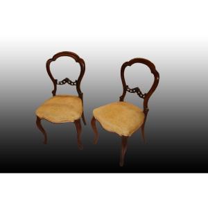 Gruppo di 4 elegantissime sedie francesi della seconda metà del 1800, stile Luigi Filippo