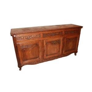 Credenza Provenzale Francese a 3 Porte in legno Di Rovere XIX secolo
